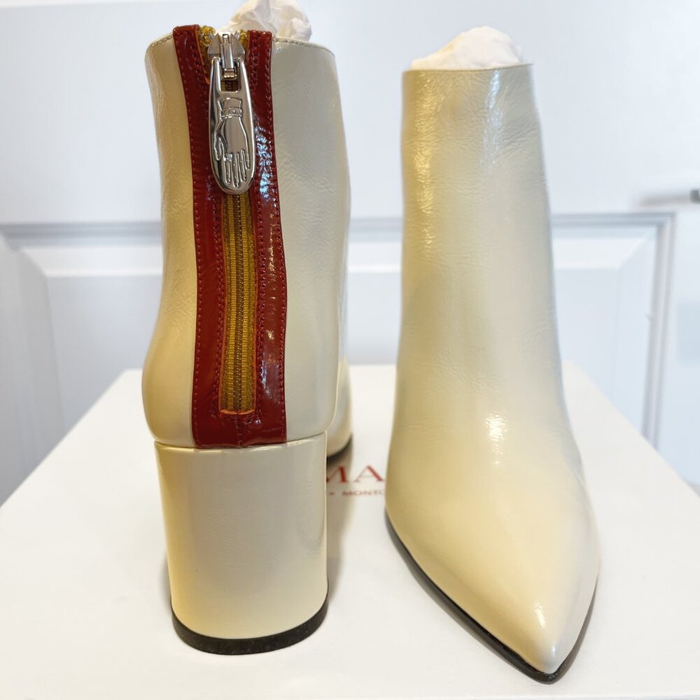 Nomasei Armada Ankle Boots in White Calfskin Leather, EU 39, NIB